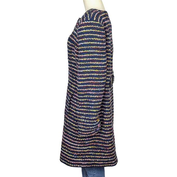 CAbi Headline Topper Jacket Size 16 Multicolor Striped Tweed Bouclé Knee Length - Picture 6 of 14